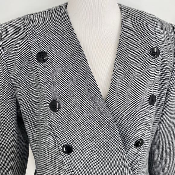 Sasson Vintage 80's Double Breasted Tweed Blazer Size 12 - Picture 2 of 9